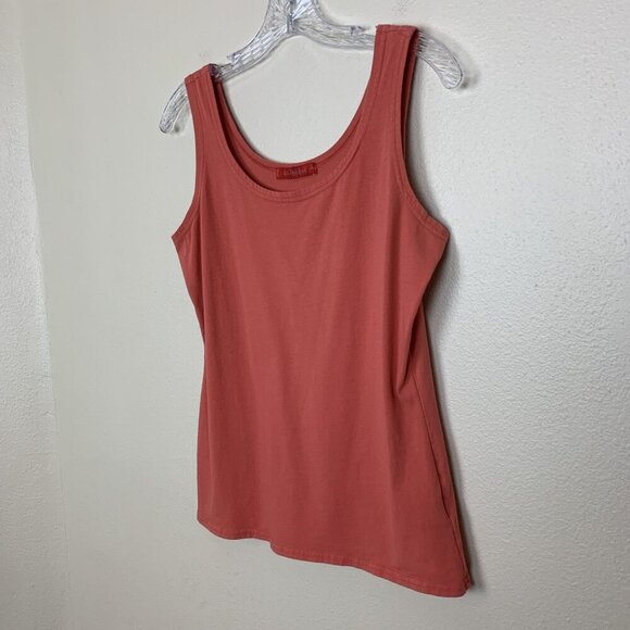 Cut Loose Womens L Tank Top Knit Sleeveless Orange Cotton Spandex Stretch Boho - Picture 4 of 12